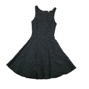 BB Dakota Black Lace Fit Flare Sleeveless Dress Size 0